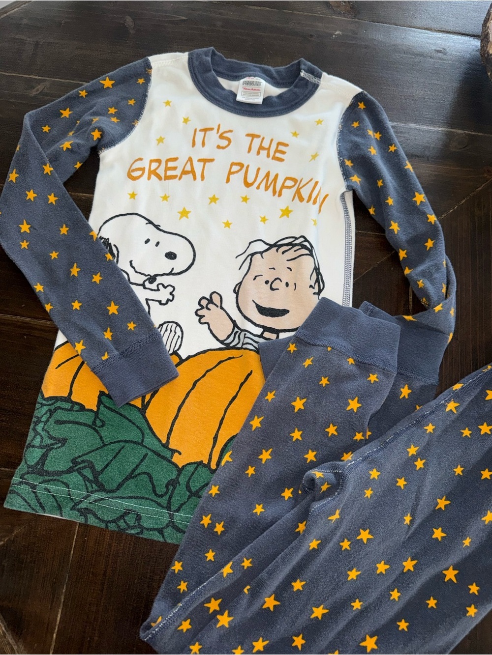 Hanna Andersson 100% Organic Cotton Charlie Brown Peanuts PJs Size 8